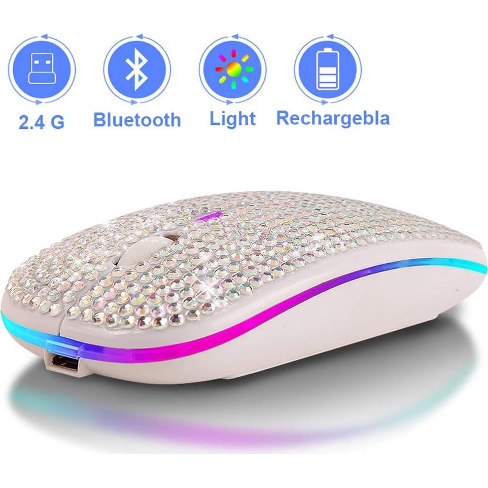 Ratón Inalámbrico Bluetooth Attoe AUB08S391WXL Blanco Recargable