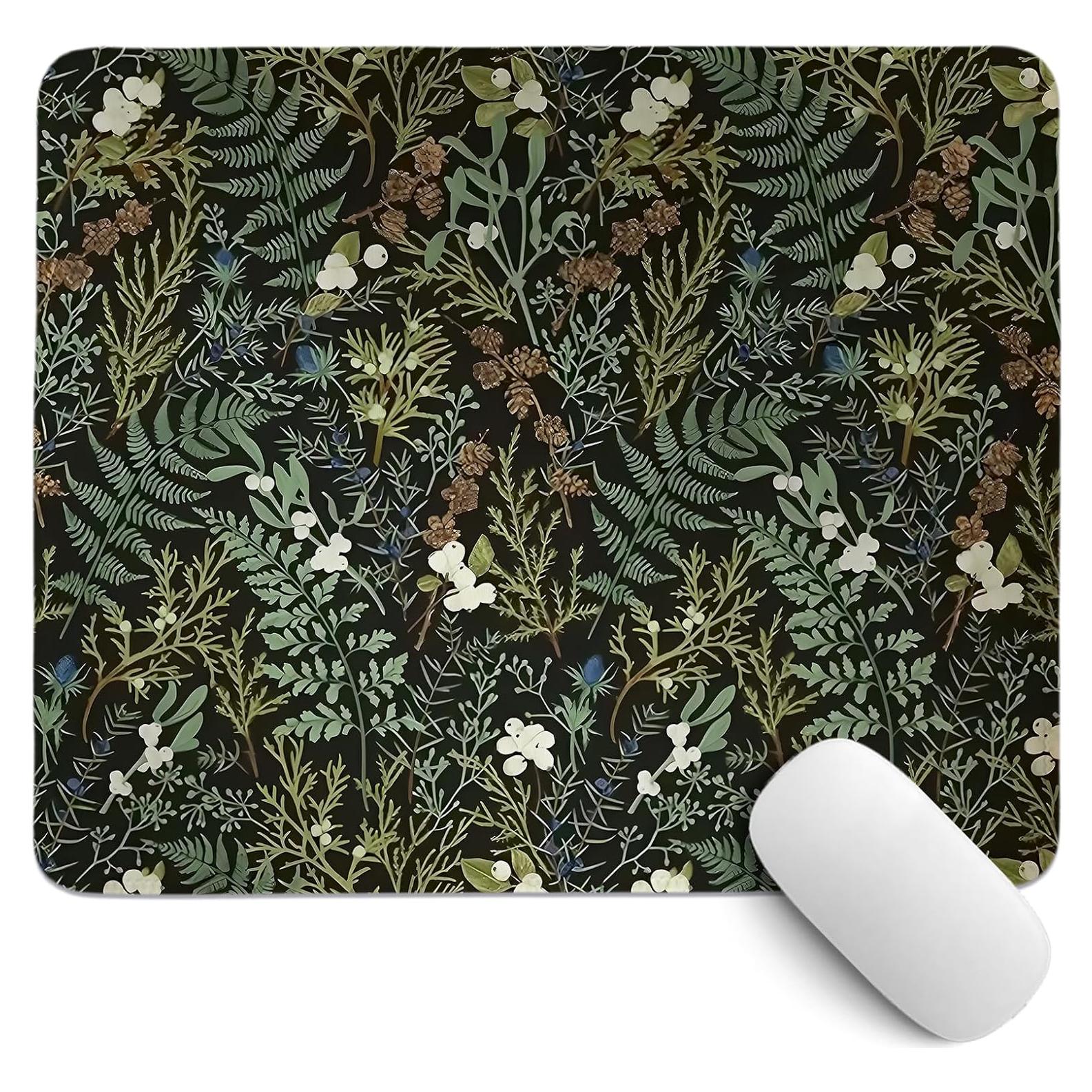 Alfombrilla de Ratón Floral Verde Oscuro PaJiaNi 30x25 cm