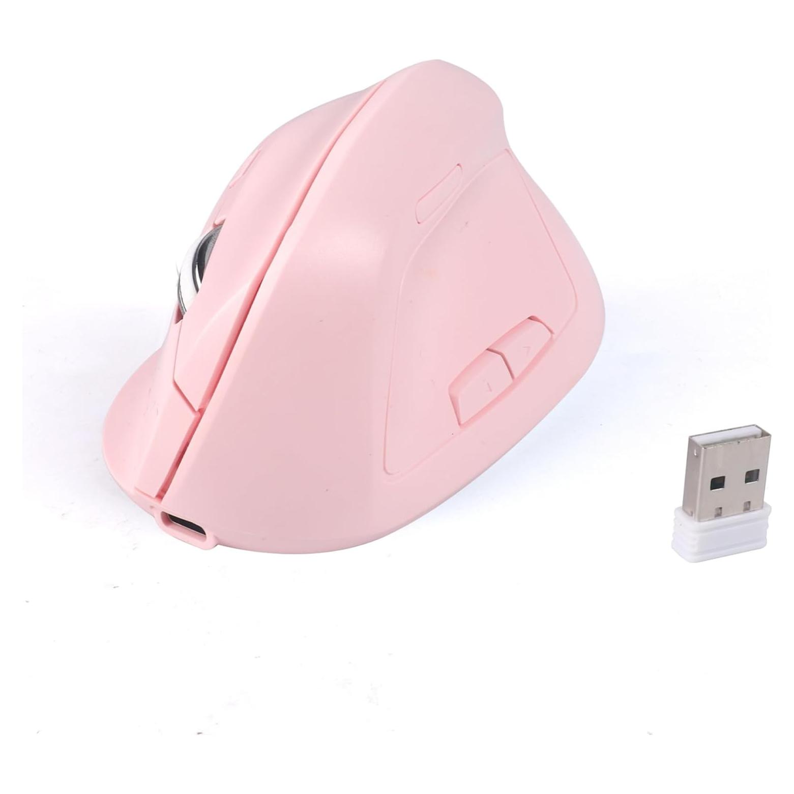 Ratón Vertical Ergonómico Inalámbrico Bluetooth Dtobhars 1600 DPI Rosa