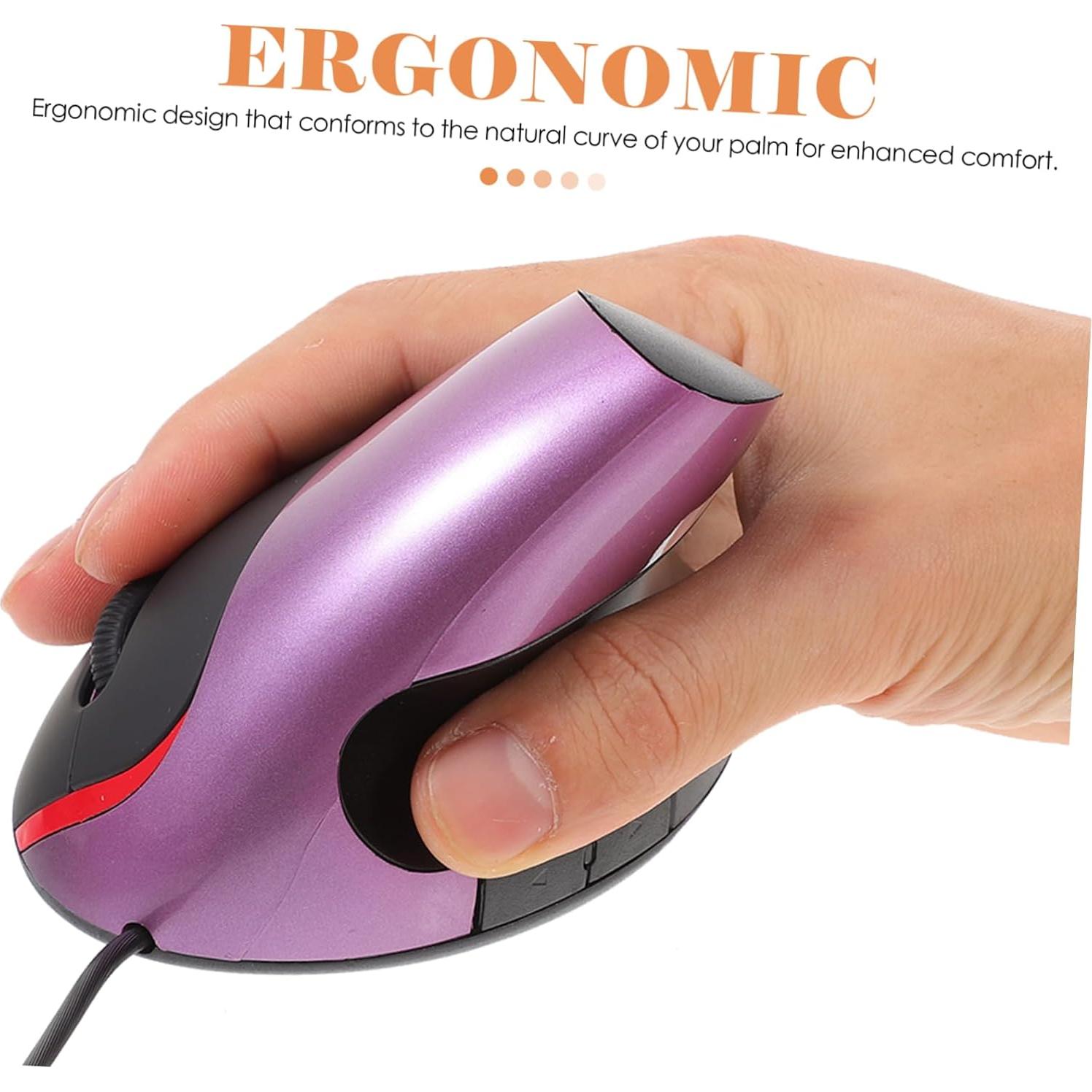 Ratón Vertical Ergonómico DOITOOL USB 5 Botones Púrpura