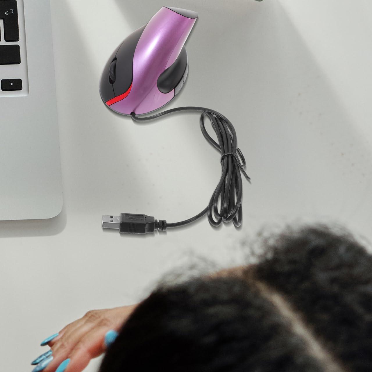 Ratón Vertical Ergonómico DOITOOL USB 5 Botones Púrpura