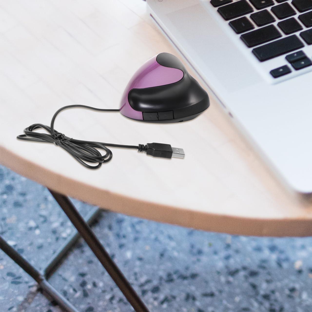 Ratón Vertical Ergonómico DOITOOL USB 5 Botones Púrpura