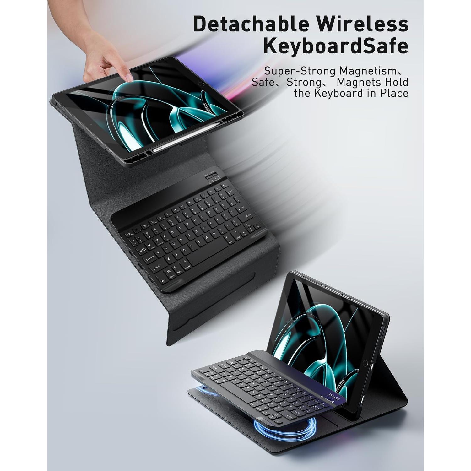 Funda de Teclado TUNKARMOR para iPad 9.7" 6ta/5ta Gen - Negro