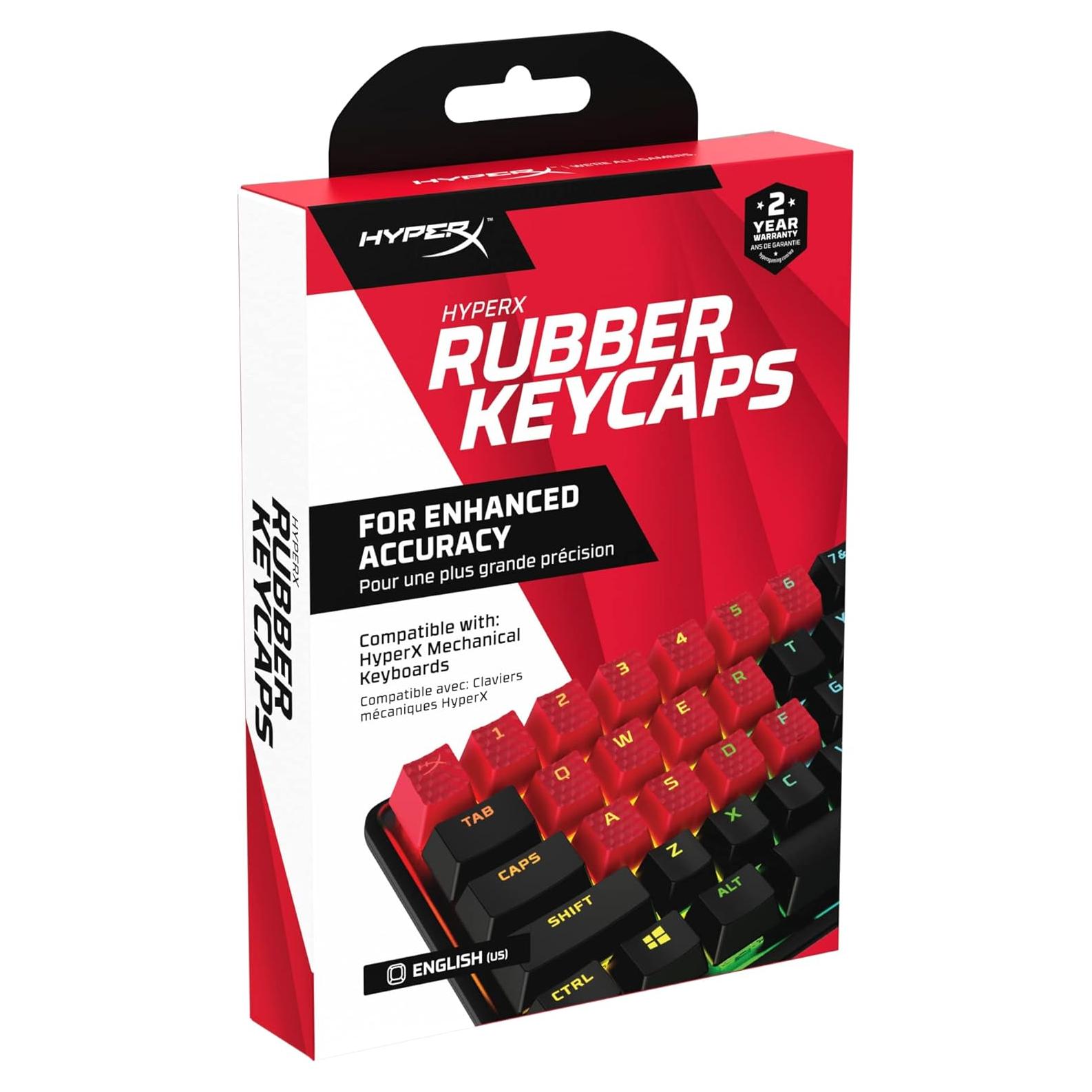 Tapas de Teclado de Goma HyperX - Kit de 19 Teclas Rojo