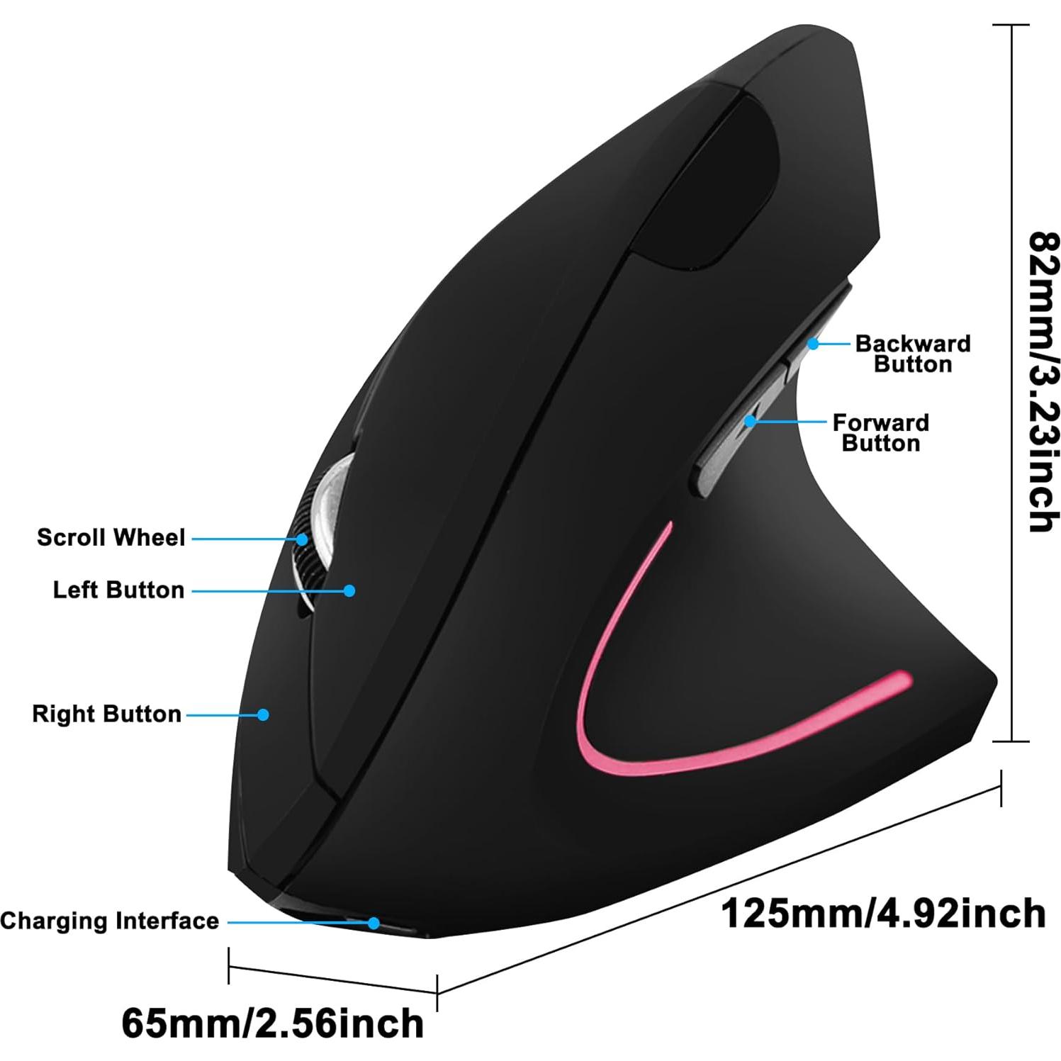 Ratón Ergonómico Inalámbrico GABONGUI Vertical 500mAh USB/Bluetooth