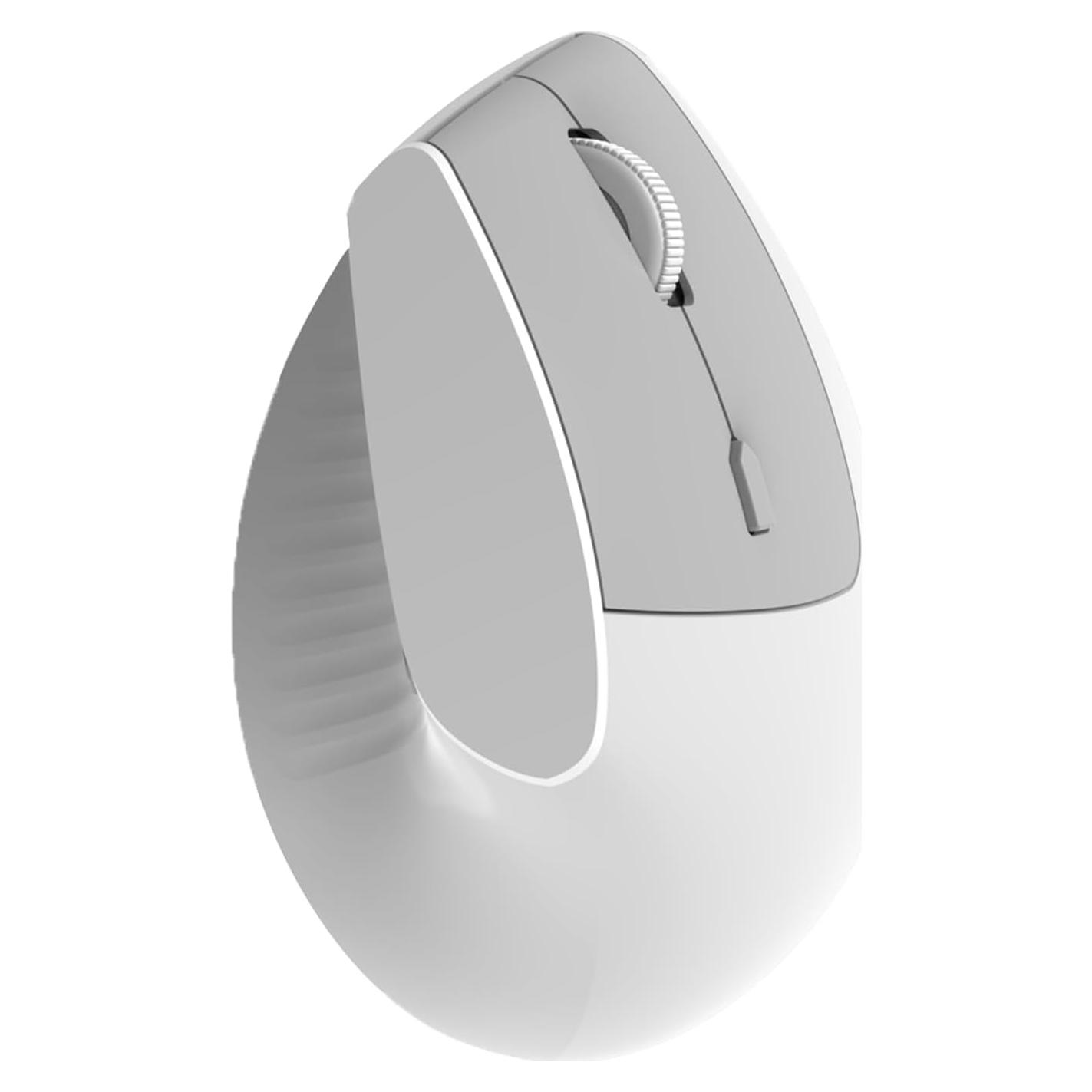 Ratón Inalámbrico Ergonómico Lomiluskr Blanco Recargable 2.4G/Bluetooth