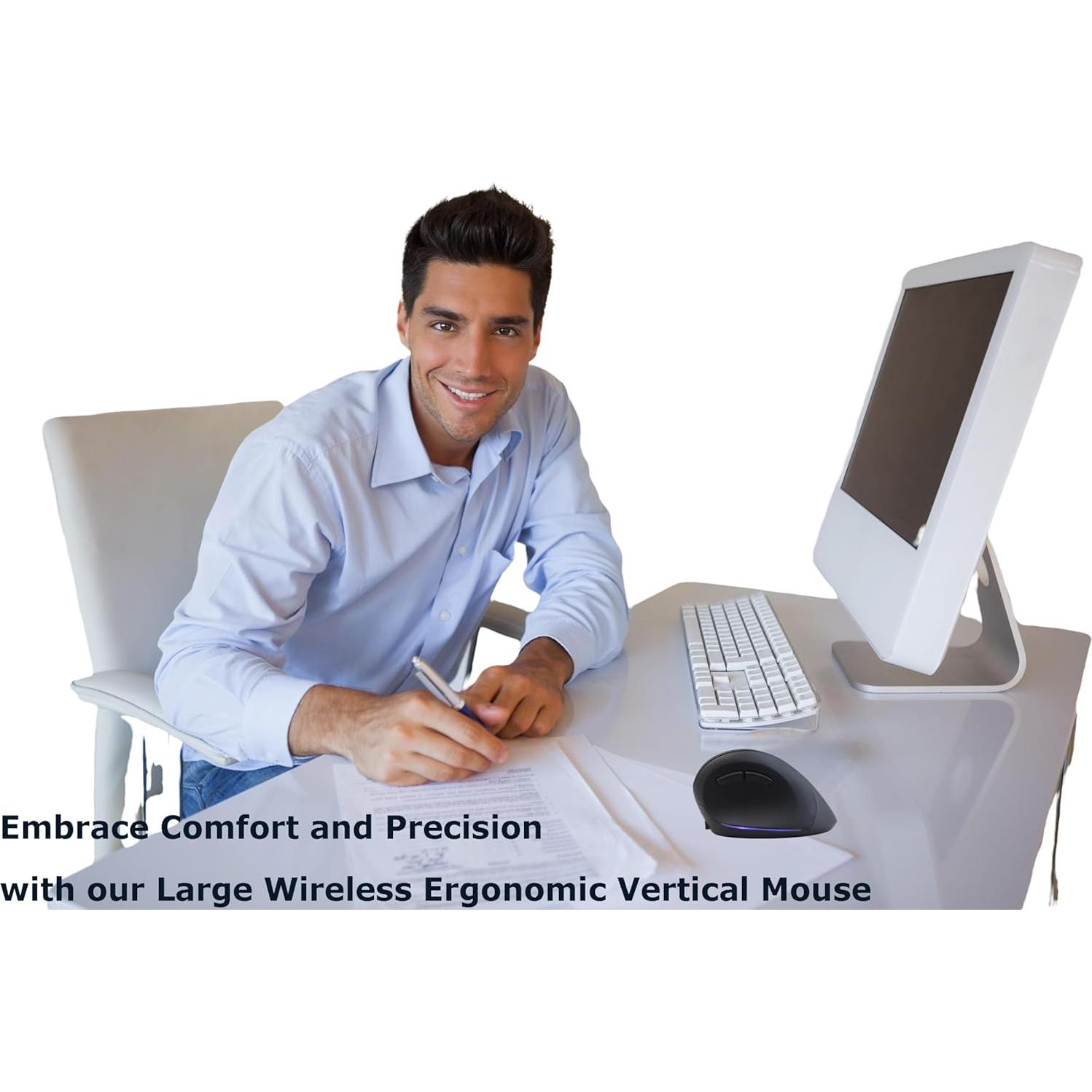 Ratón Inalámbrico Ergonómico Vertical Grande 3600 DPI USB