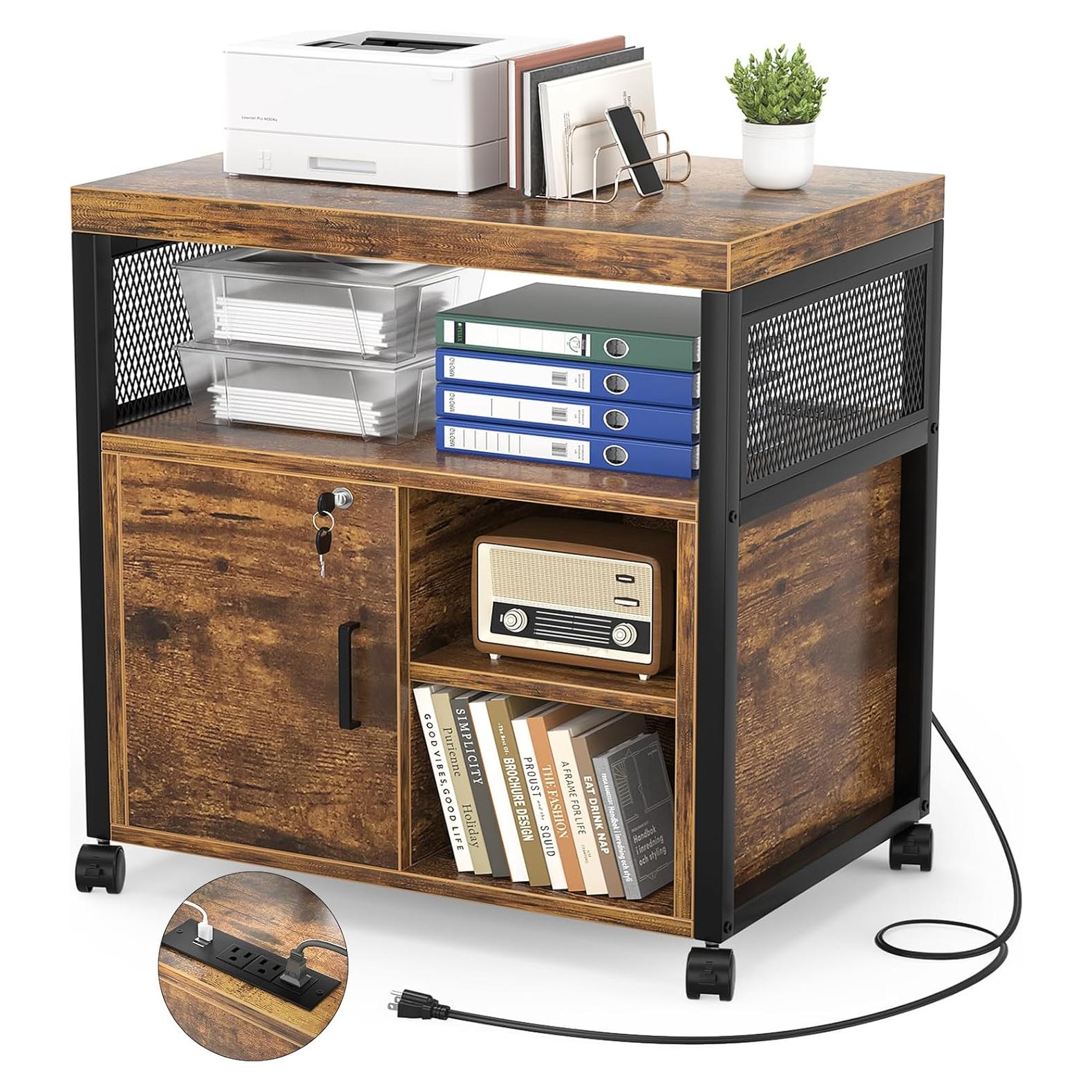 Gabinete de Archivo Unikito con Cerradura y Carga USB