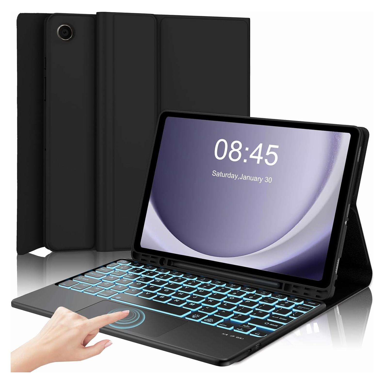 Funda de Teclado AMOUOGOEY para Samsung Galaxy Tab A9+ 11"