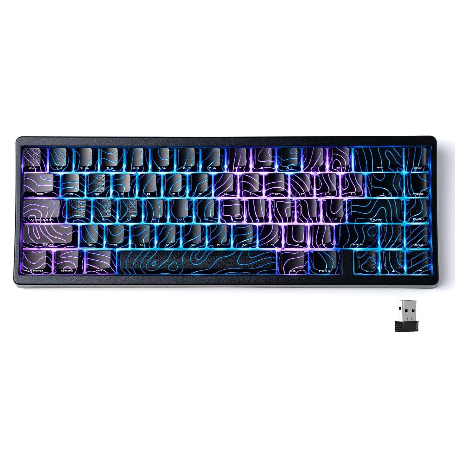 Teclado Mecánico Inalámbrico HITIME M67 RGB 60% QMK/VIA Negro