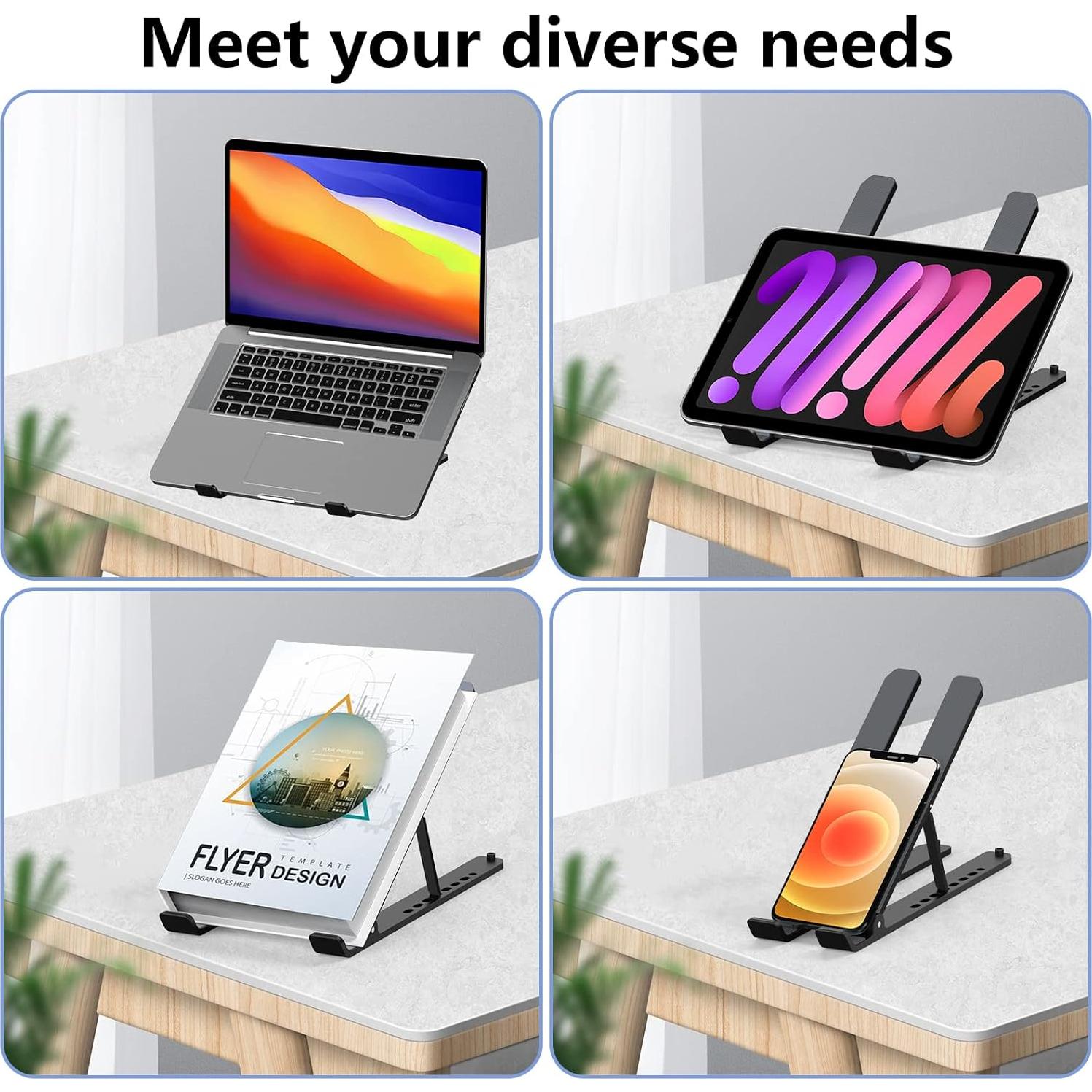 Soporte para Laptop Ajustable Tonmom 10-15.6" Ergonómico Negro