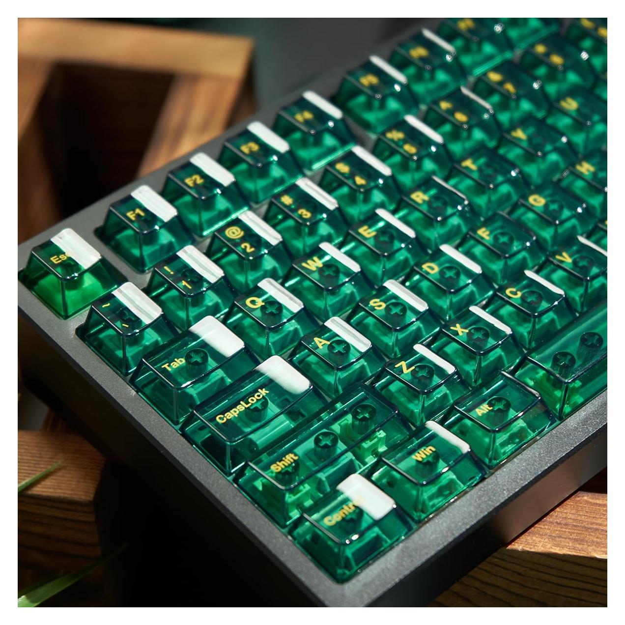 Conjunto de Teclas PBT Retroiluminadas Sumgsn 156 Teclas Verde