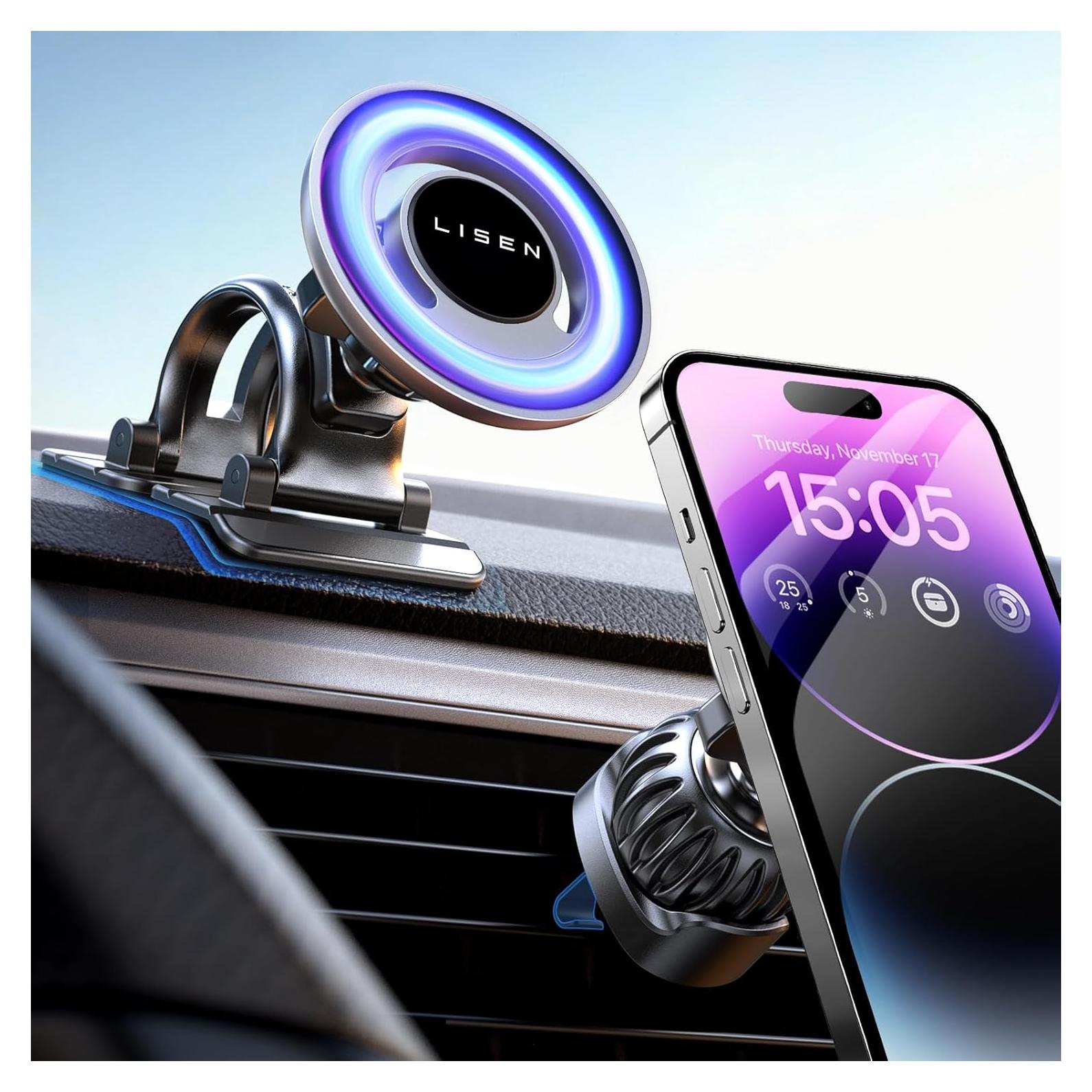 Soporte Magnético para Coche LISEN MagSafe Negro 0.14kg