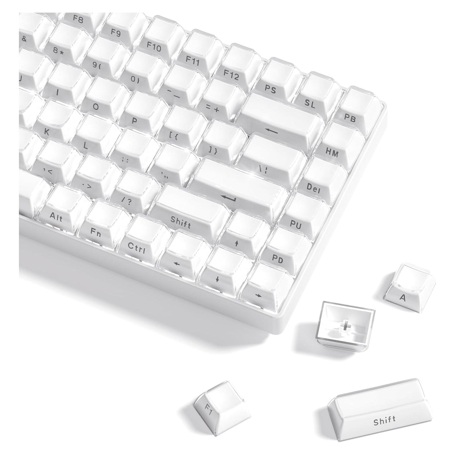 Teclas de Gel Womier 113 Piezas Cristal Blancas para Teclados MX