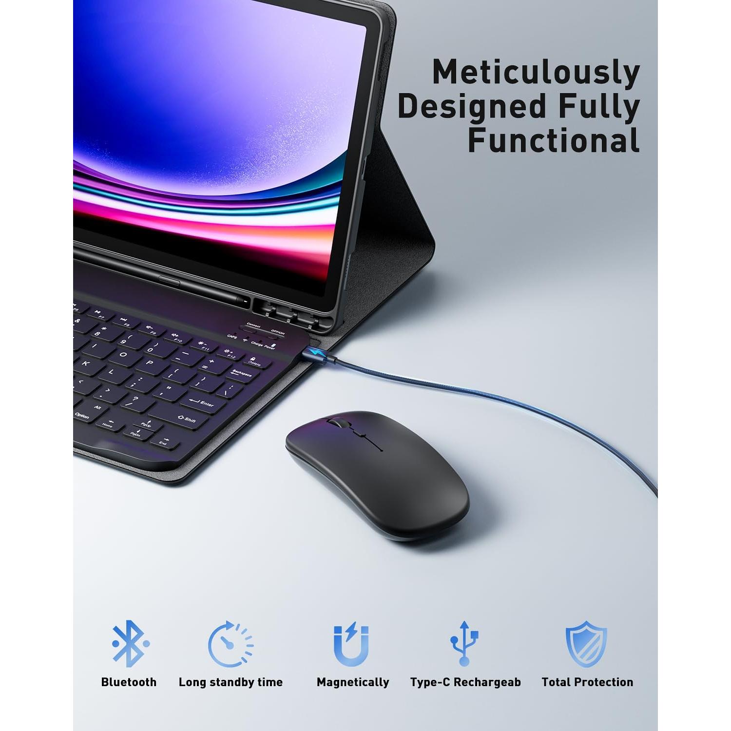 Funda teclado Samsung Galaxy Tab A9 Plus 11" 2023 - Negro