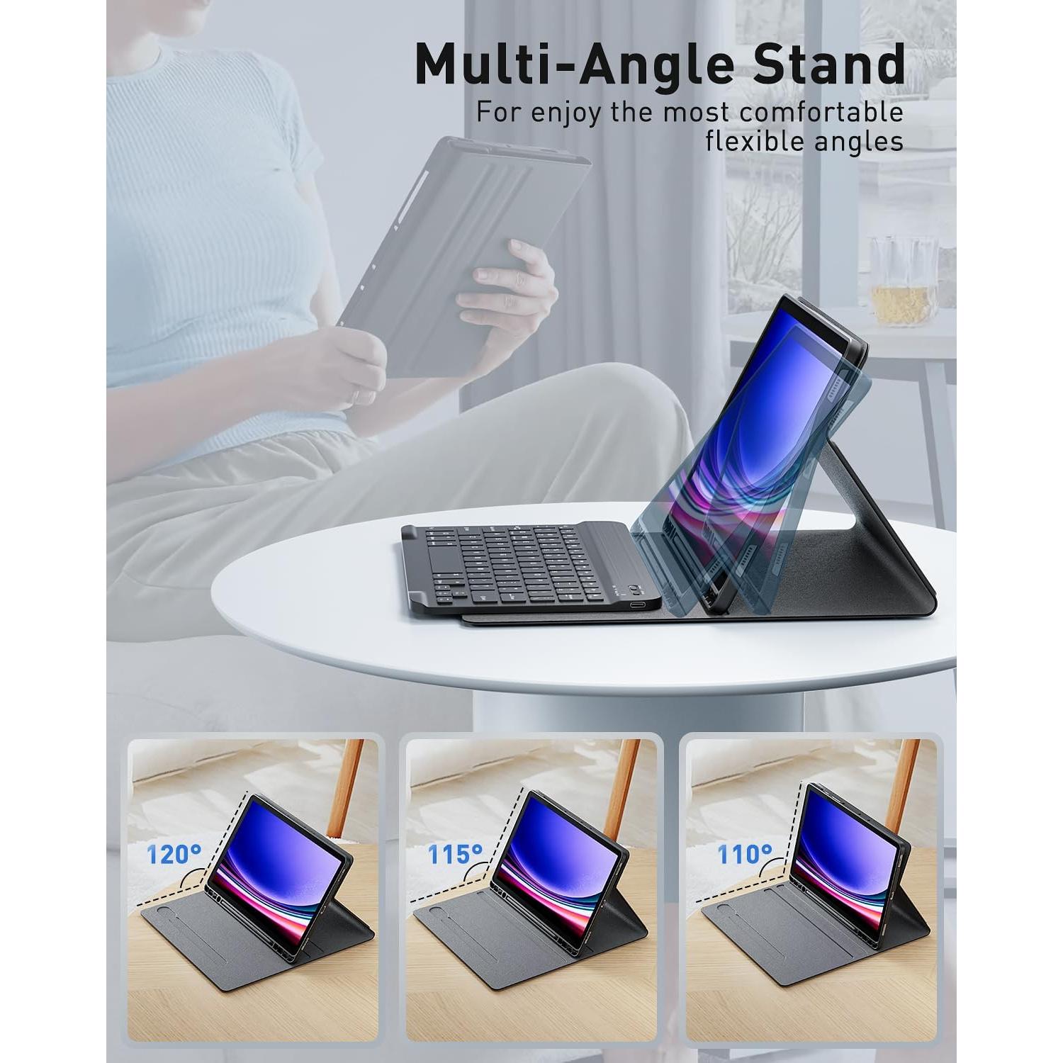 Funda teclado Samsung Galaxy Tab A9 Plus 11" 2023 - Negro