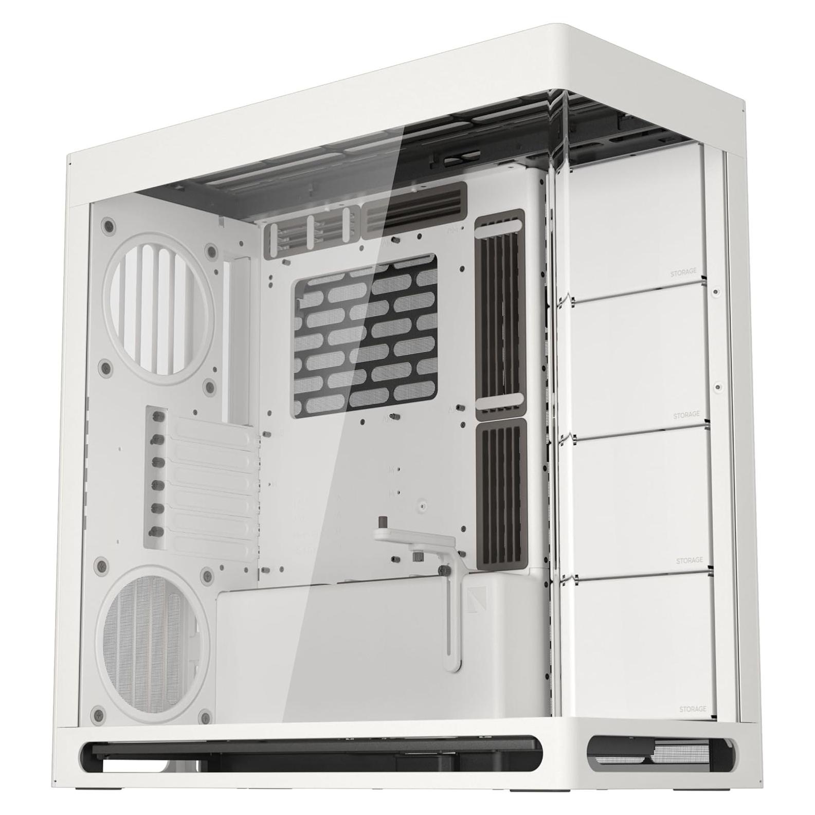 Caja de PC HAVN HS 420 Media Torre Doble Cámara Blanca
