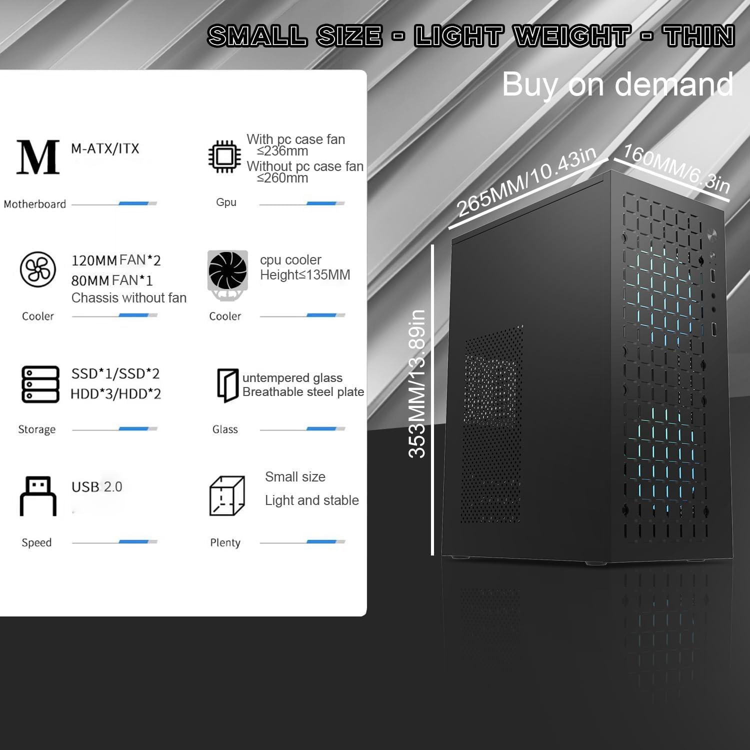 Caja de PC Micro ATX TGDGAMER H6-3000 Airflow, Negro