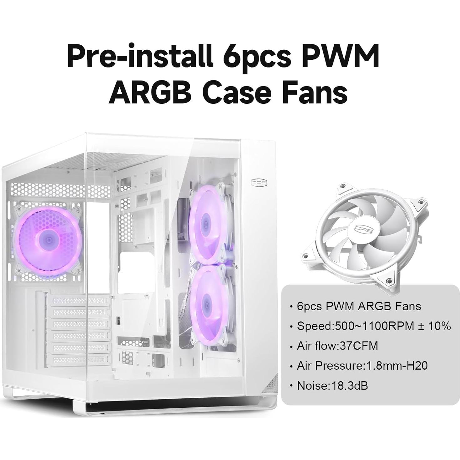 Caja de PC PCCOOLER C3T500 ARGB Torre Media ATX Blanco