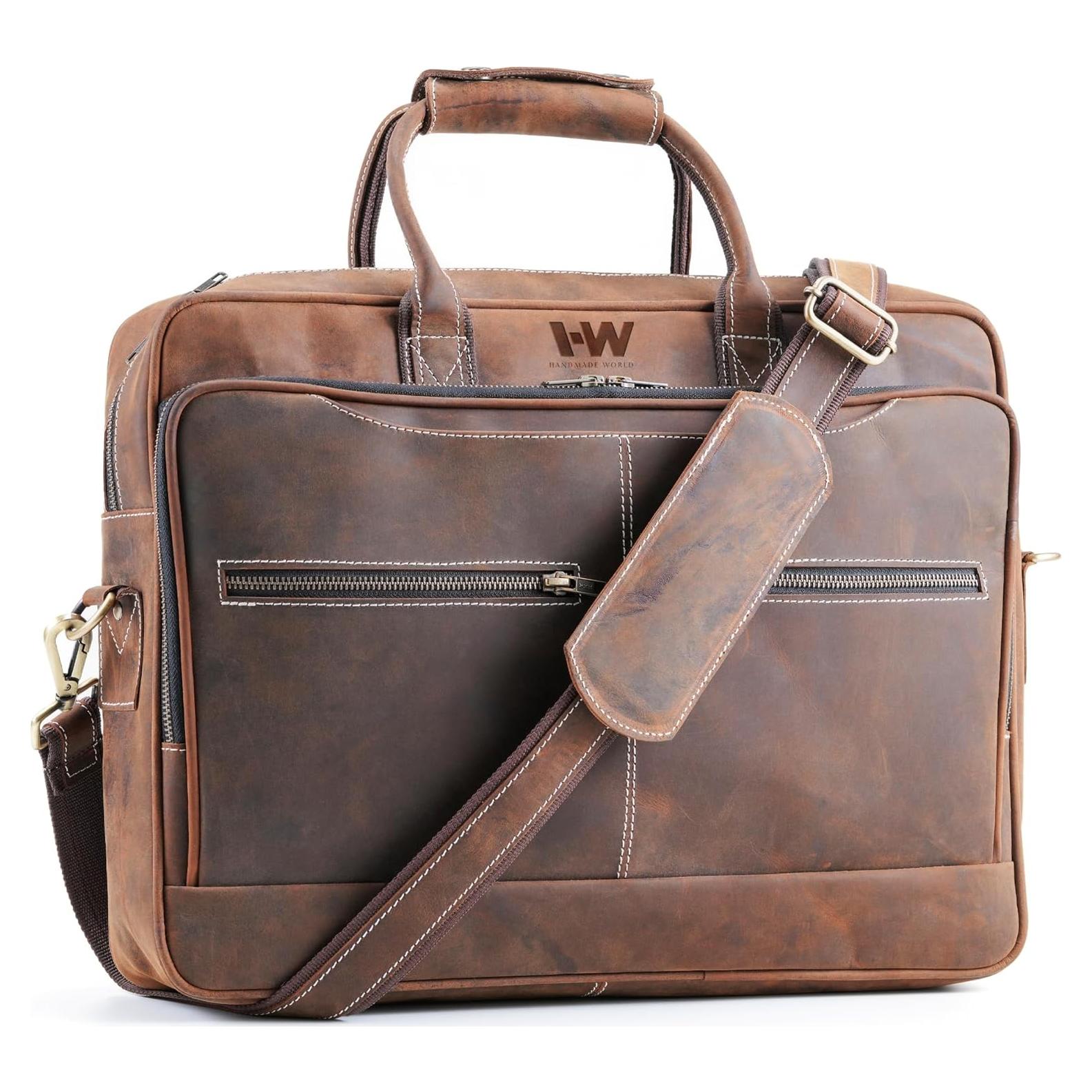 Bolsa de mensajero de cuero Vanguard Vintage 43x7.6x30.5cm