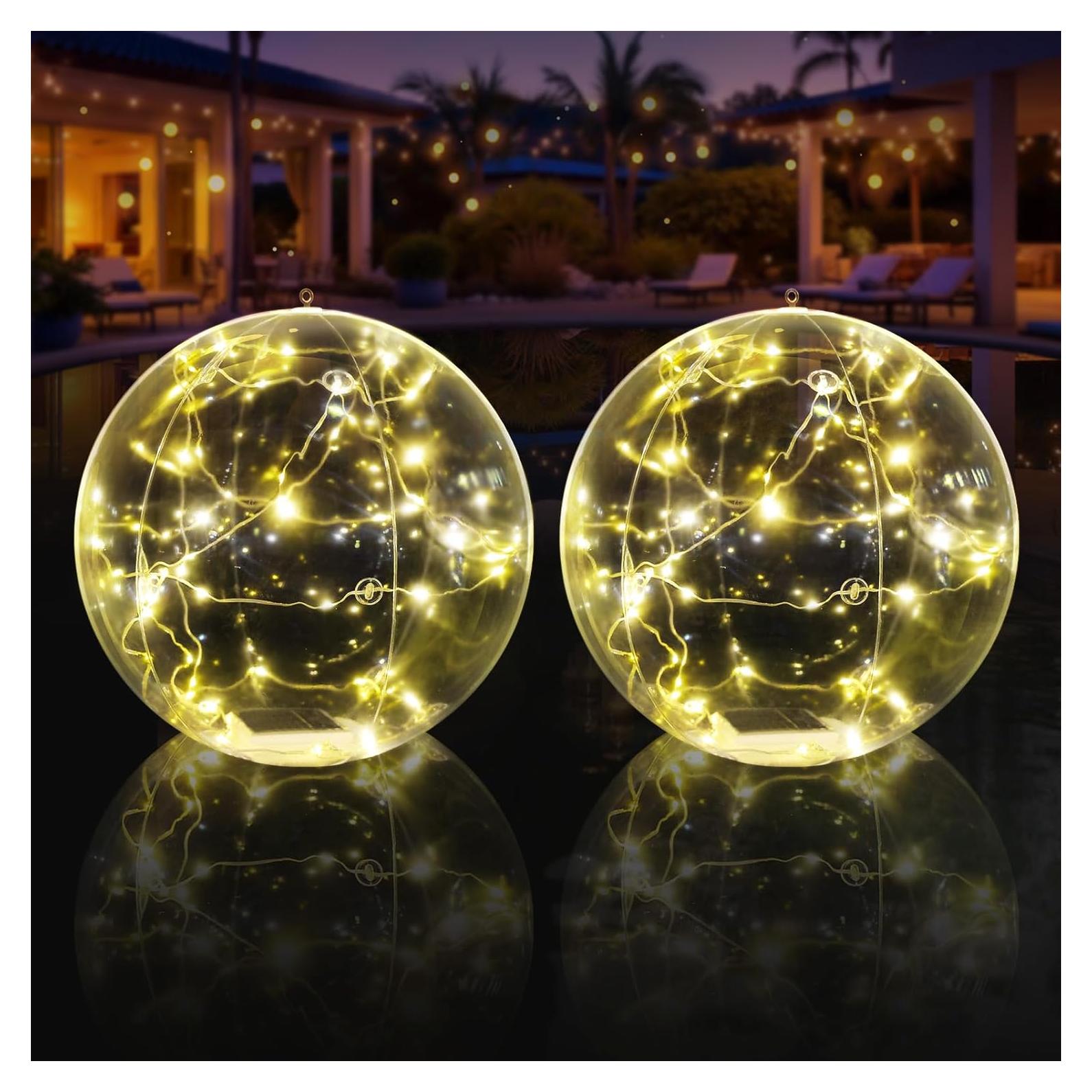 Luces Flotantes LED Solares Askyli 15" Blancas Cálidas - 2 Piezas