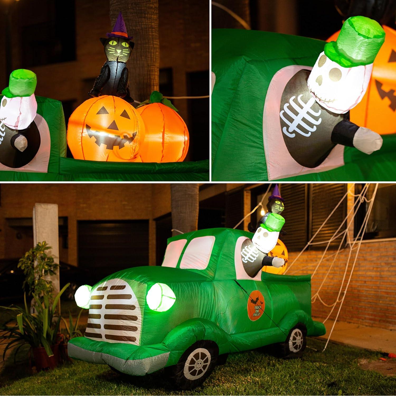 Decoración Inflable de Coche Fantasma Halloween ZONETECH 2.3M
