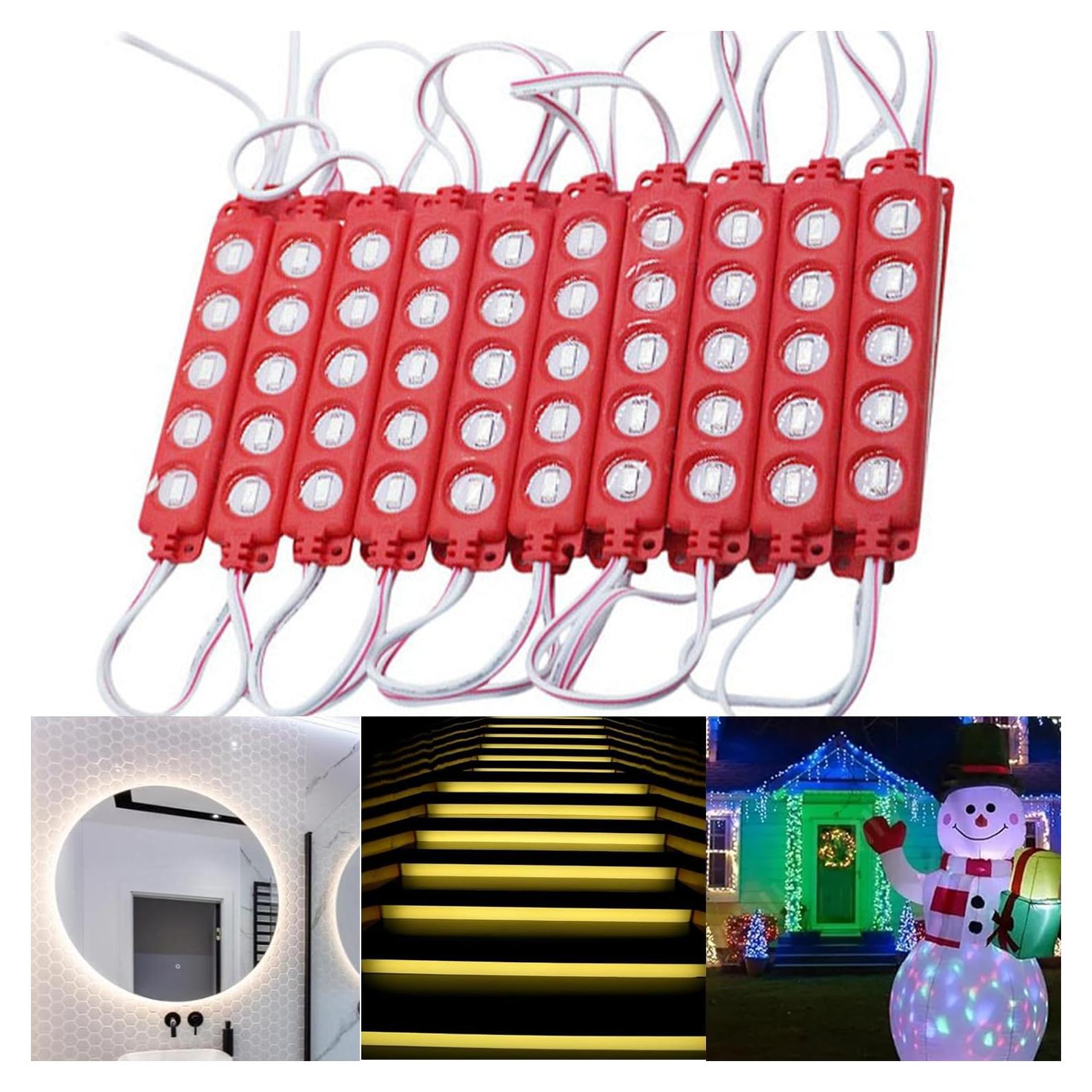 Luz de tira LED 100 módulos IP65 12V 1.44W lvseshuxing