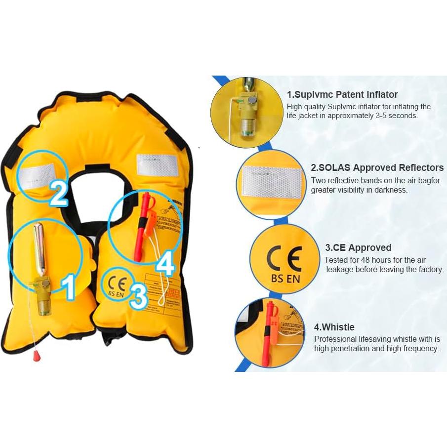 Chaleco Salvavidas Inflable Automático Suplvmc MC901-150A-LMC 150N