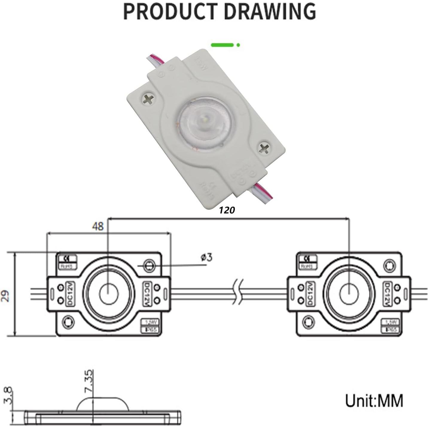 Luces LED de Reemplazo AOOYUANKE 20Pcs 3030 SMD IP65 Blancas