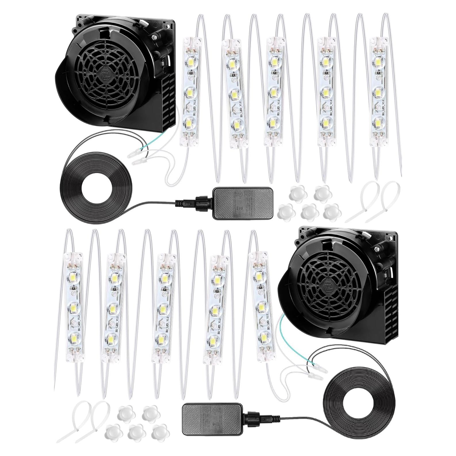 Juego de Ventiladores Inflables Wettal 12V 1.2A con Luces LED