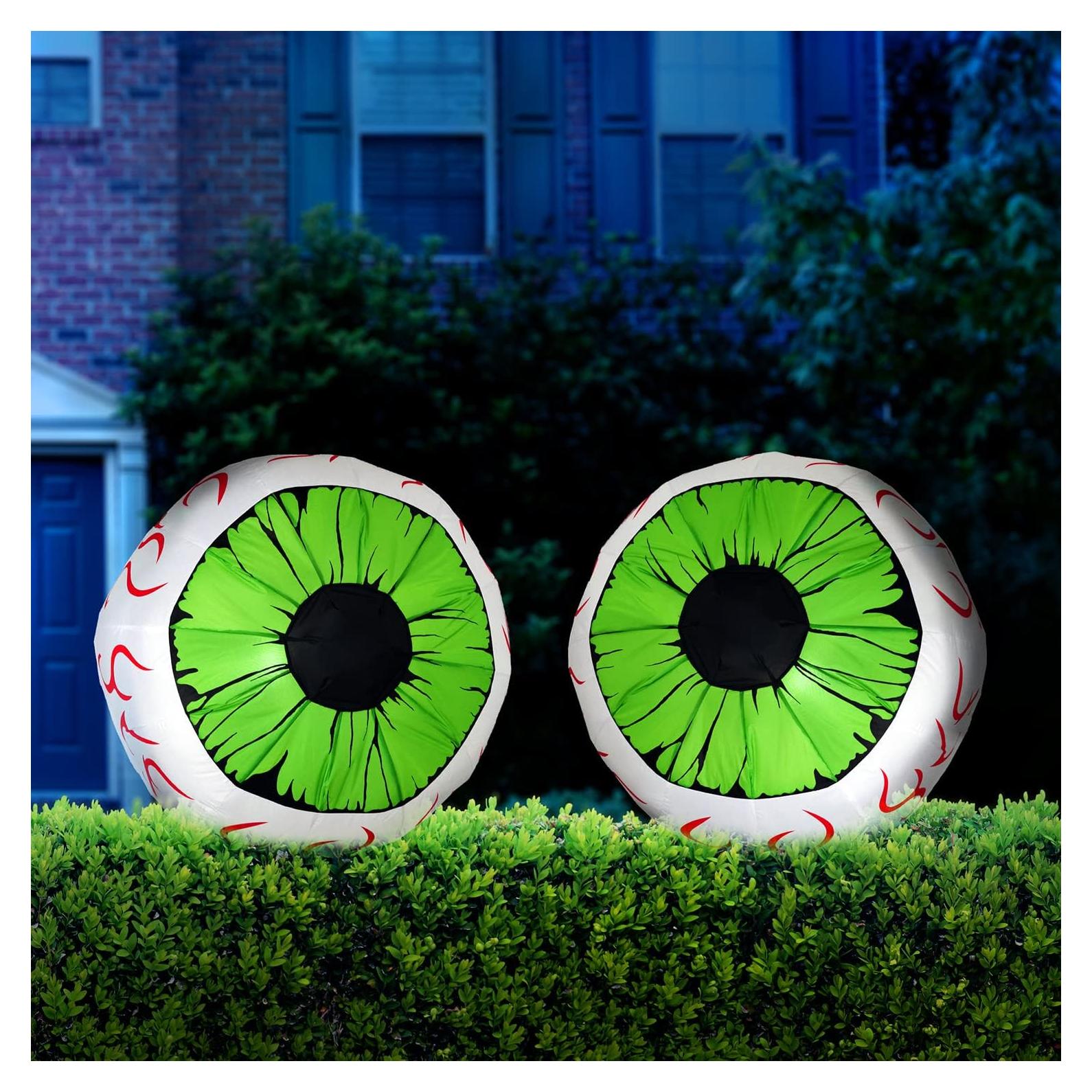 Joiedomi 2 Paquetes Ojos Inflables Halloween 0.91 m con LED
