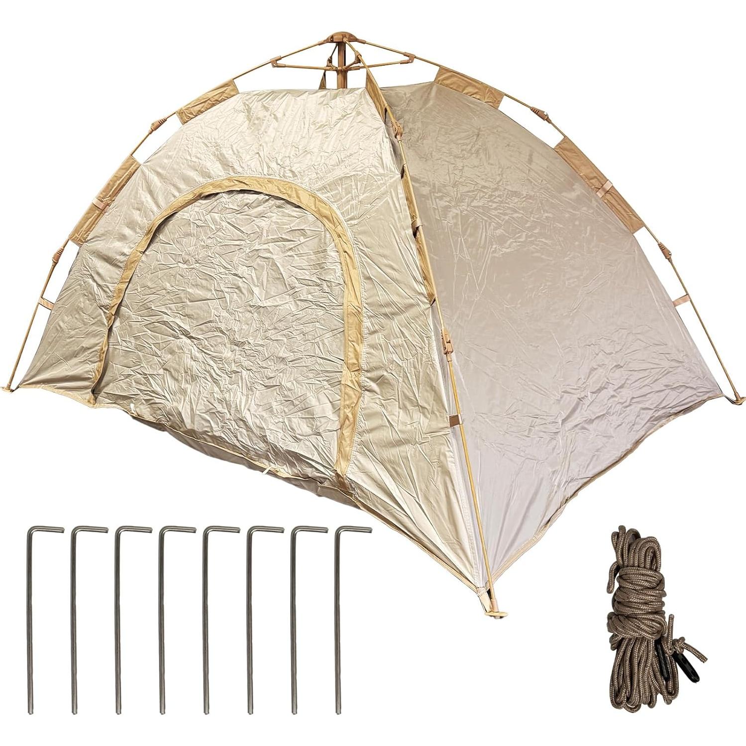 Carpa portátil WiseLife para 2 personas 213x182 cm beige
