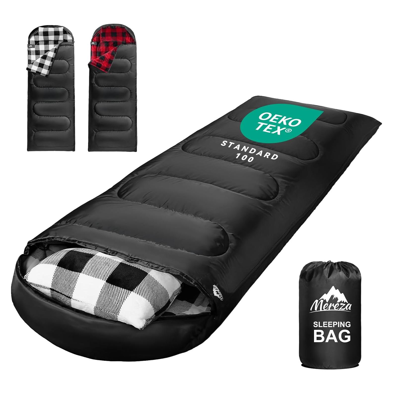 Saco de Sueño Flannel MEREZA XL para Climas Fríos 0-10°C