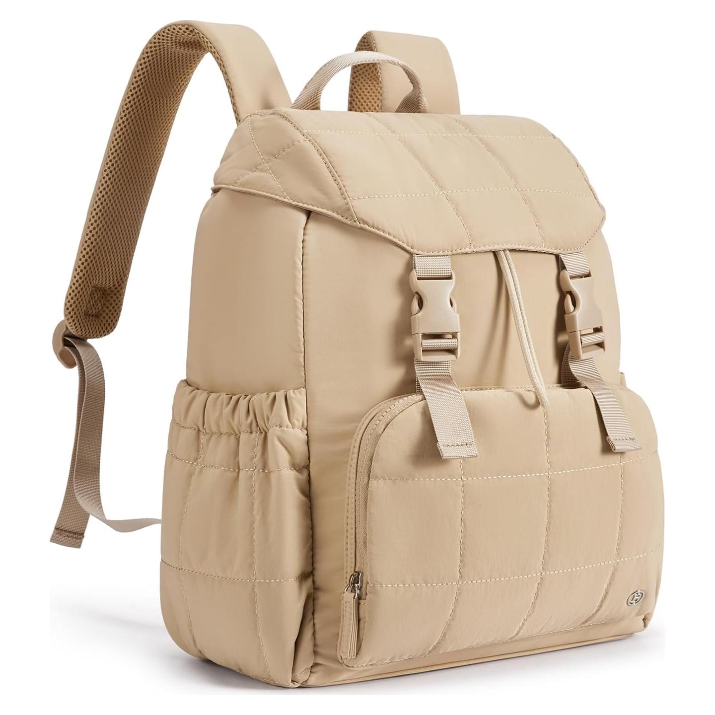 Mochila Puffer BOSTANTEN para Mujeres 15.6" Acolchada Caqui