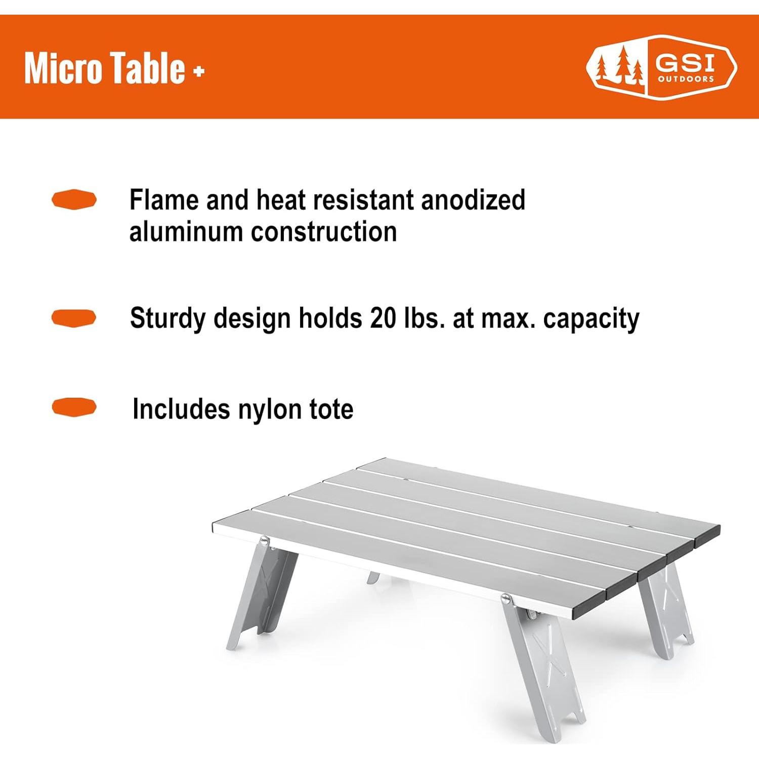 Mesa Plegable GSI Outdoors Micro Table + 39.37x28.7 cm