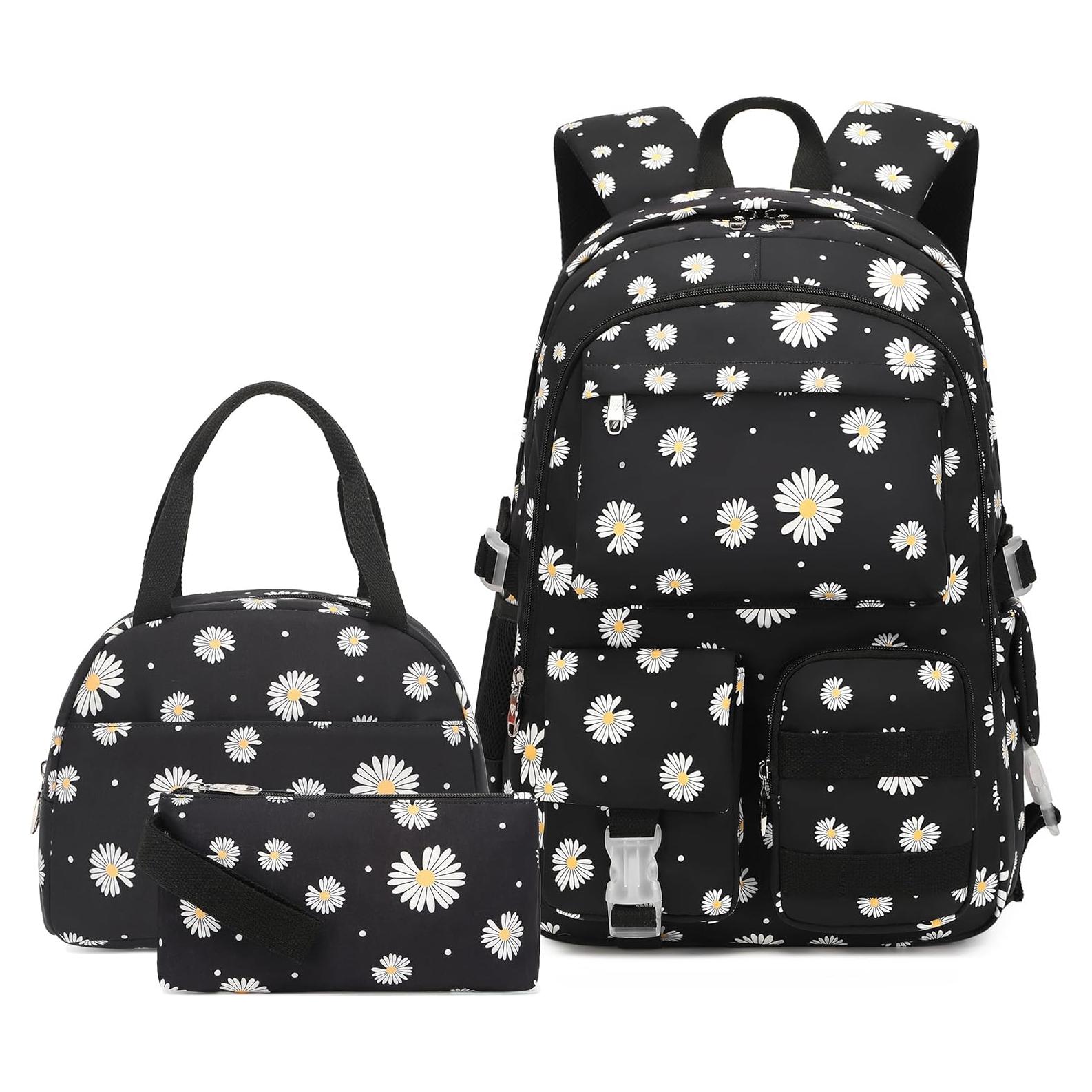 Mochila Escolar para Niñas Classic Diamond con Caja de Almuerzo