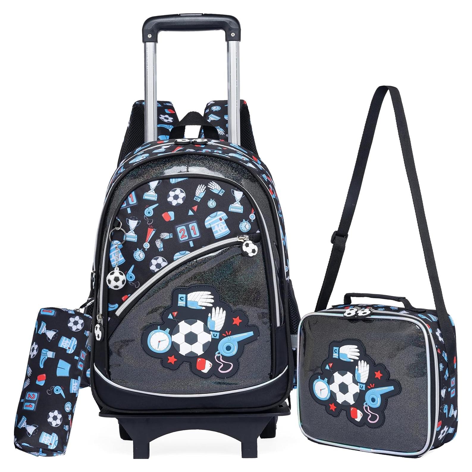 Mochila Rodante Meetbelify para Niños con Balón de Fútbol