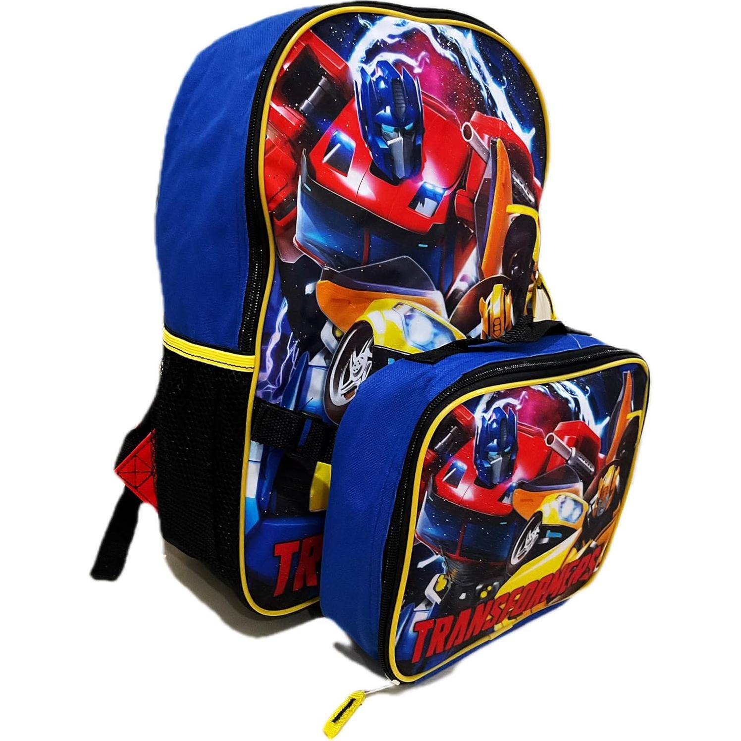 Mochila 16" Bumblebee y Optimus Prime + Caja Almuerzo