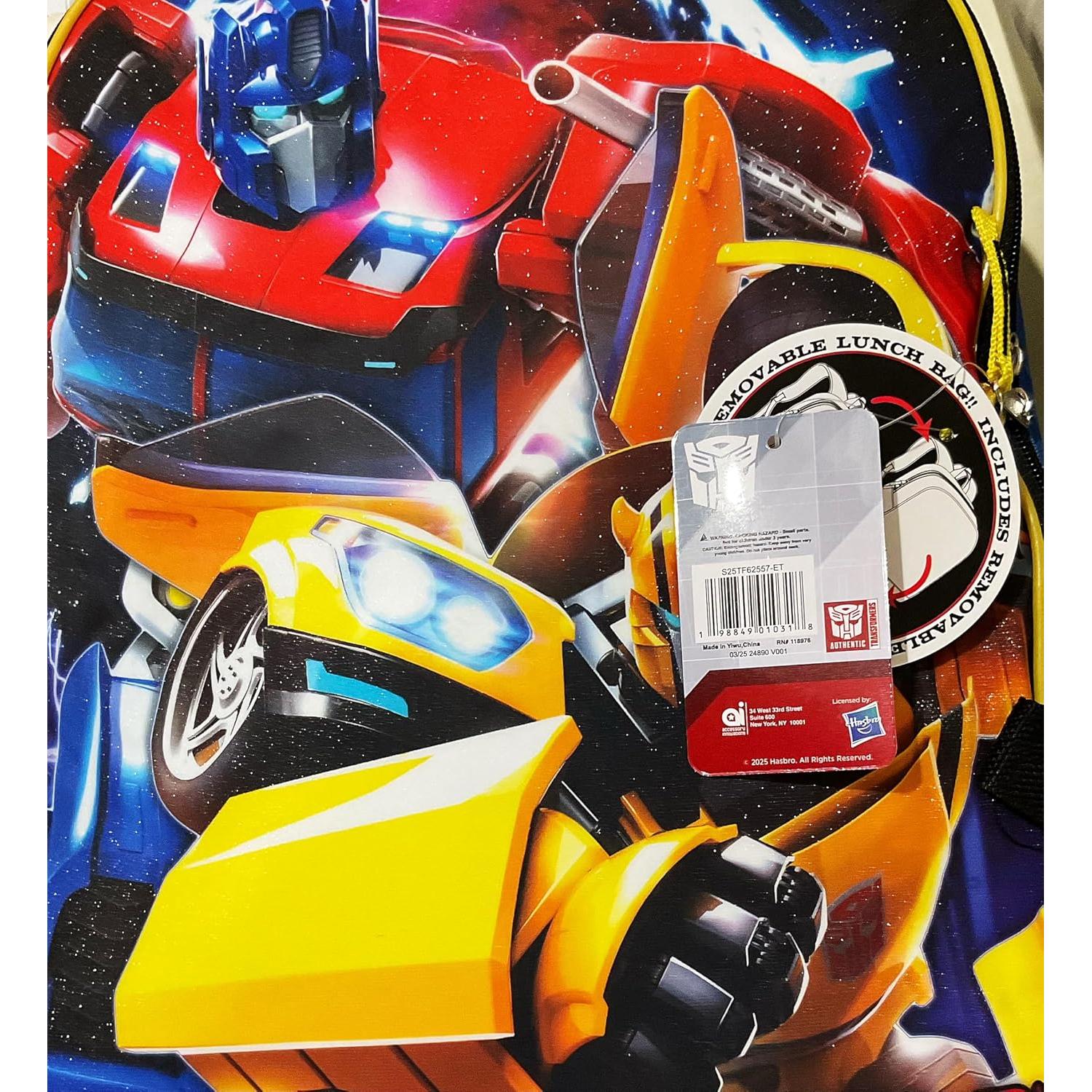 Mochila 16" Bumblebee y Optimus Prime + Caja Almuerzo