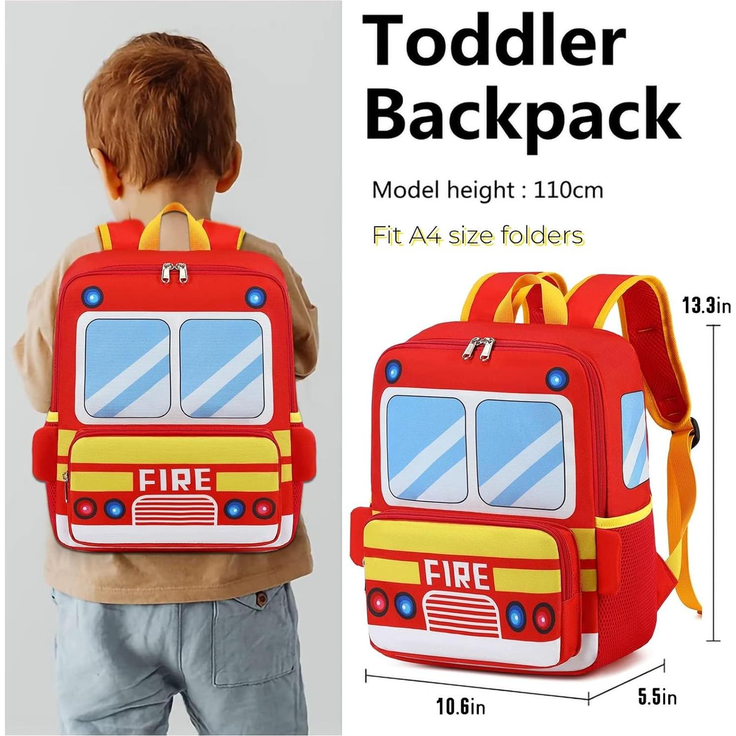 Mochila 3D Camión de Bomberos para Niños 3-6 Años 10L