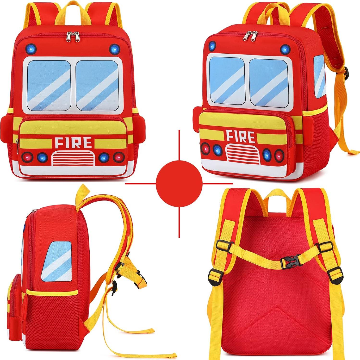 Mochila 3D Camión de Bomberos para Niños 3-6 Años 10L