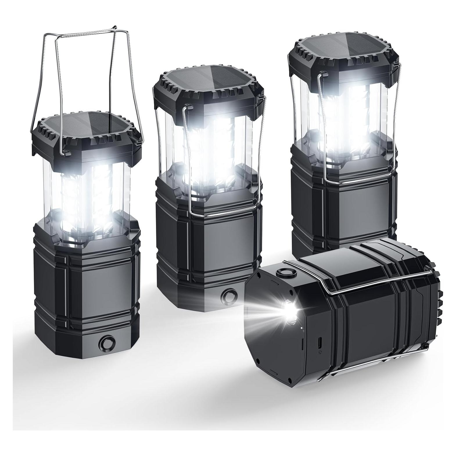 Linterna Solar LED Recargable Mesqool 4 Piezas 1600mAh