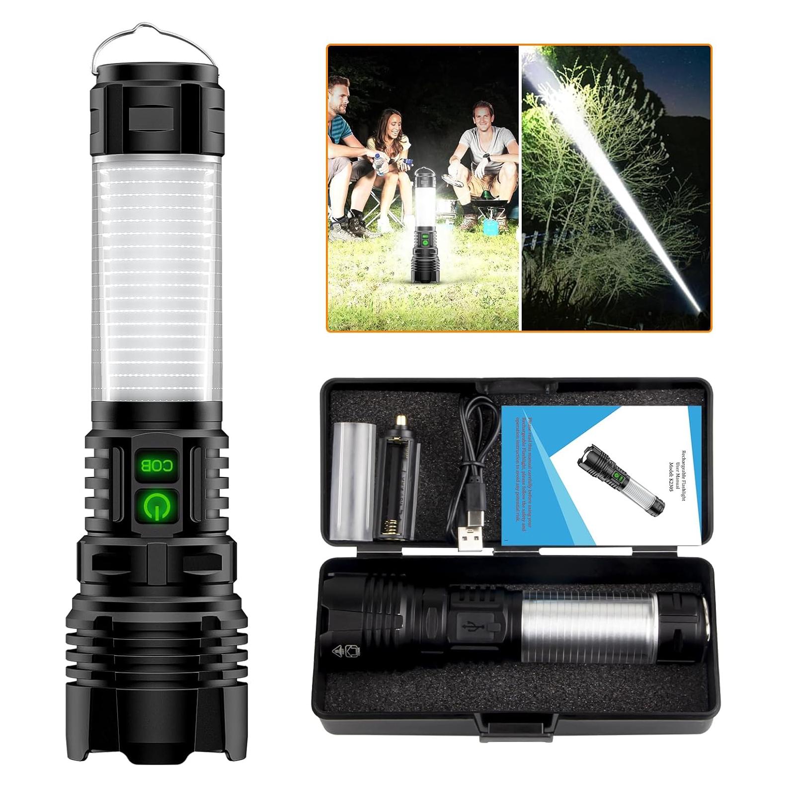 Linterna LED Recargable Hoxida 2000 Lúmenes Impermeable