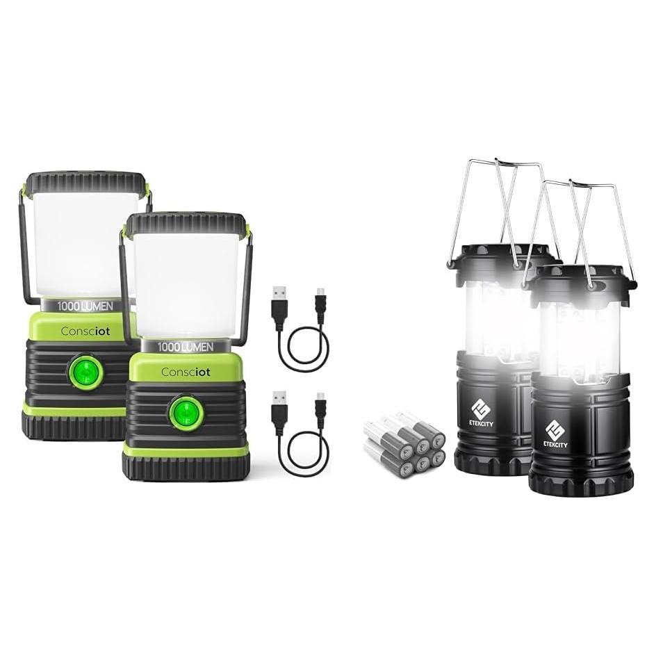 Paquete de 2 Linternas LED Consciot 1000LM y Etekcity 140LM