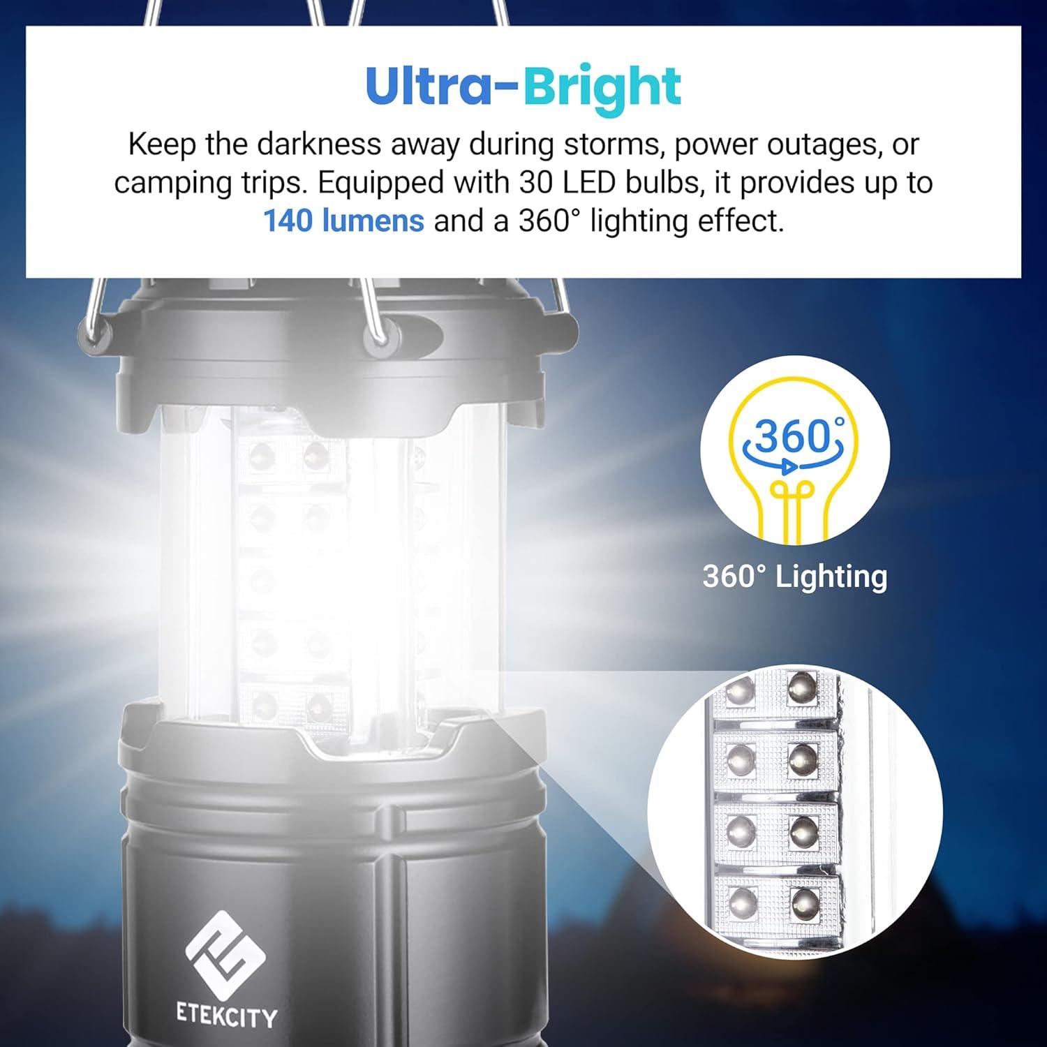 Paquete de 2 Linternas LED Etekcity + Contenedor Agua 26.5L