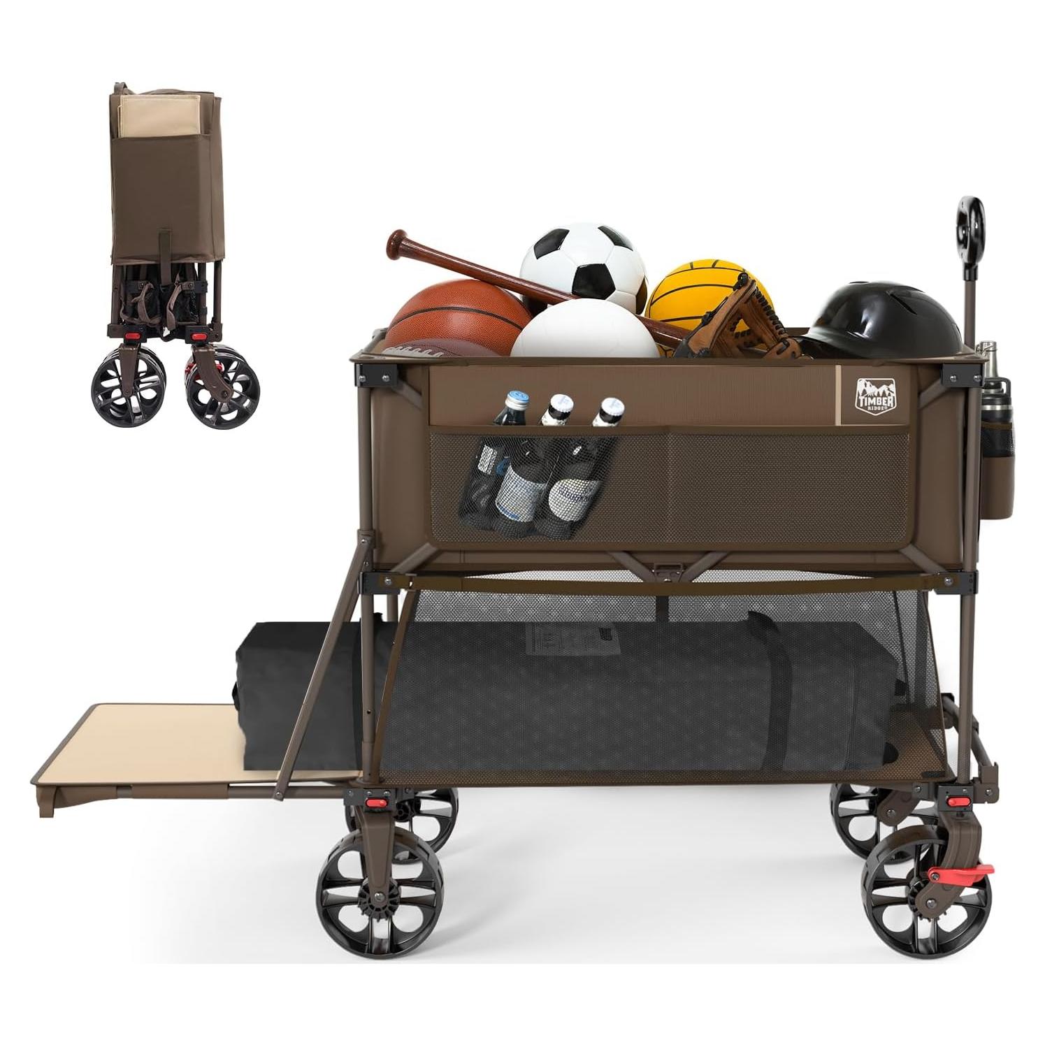 Carro Plegable Timber Ridge Doble Decker 204kg Marrón