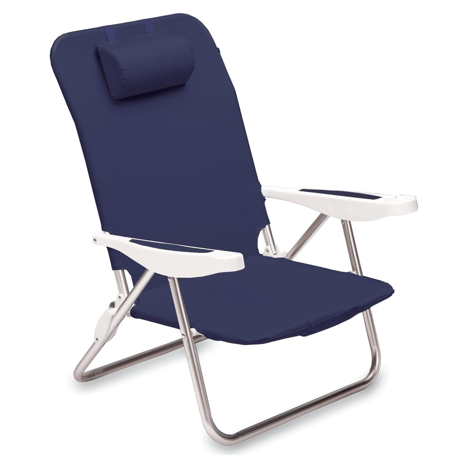 Silla de Playa Plegable Oniva Mónaco Azul Marino 6 Posiciones