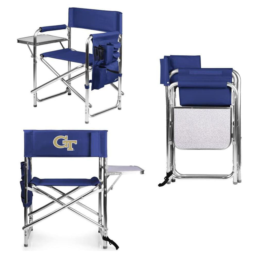 Silla Deportiva NCAA Picnic Time Georgia Tech con Mesa Lateral