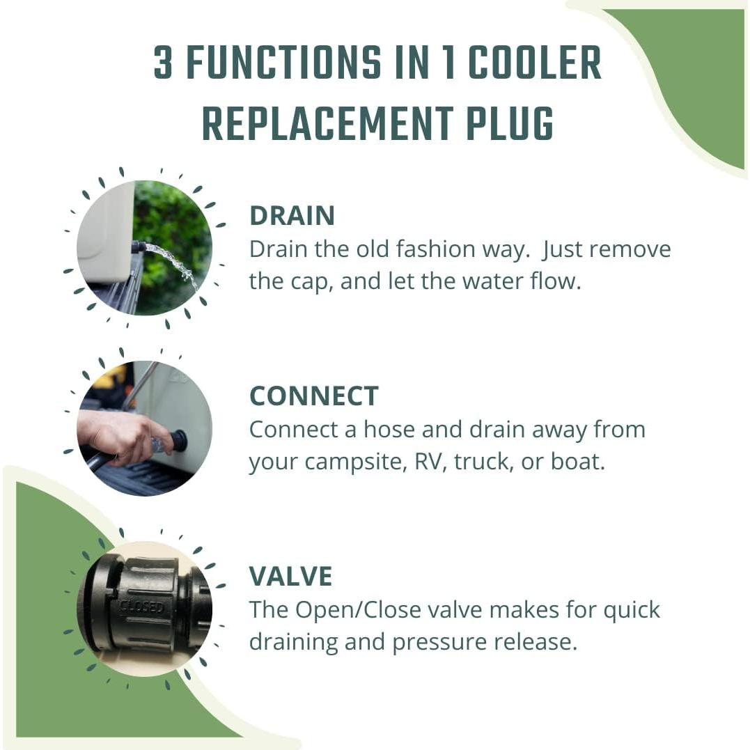 Tapón de Drenaje 3-en-1 Cooler Gear para Enfriadores