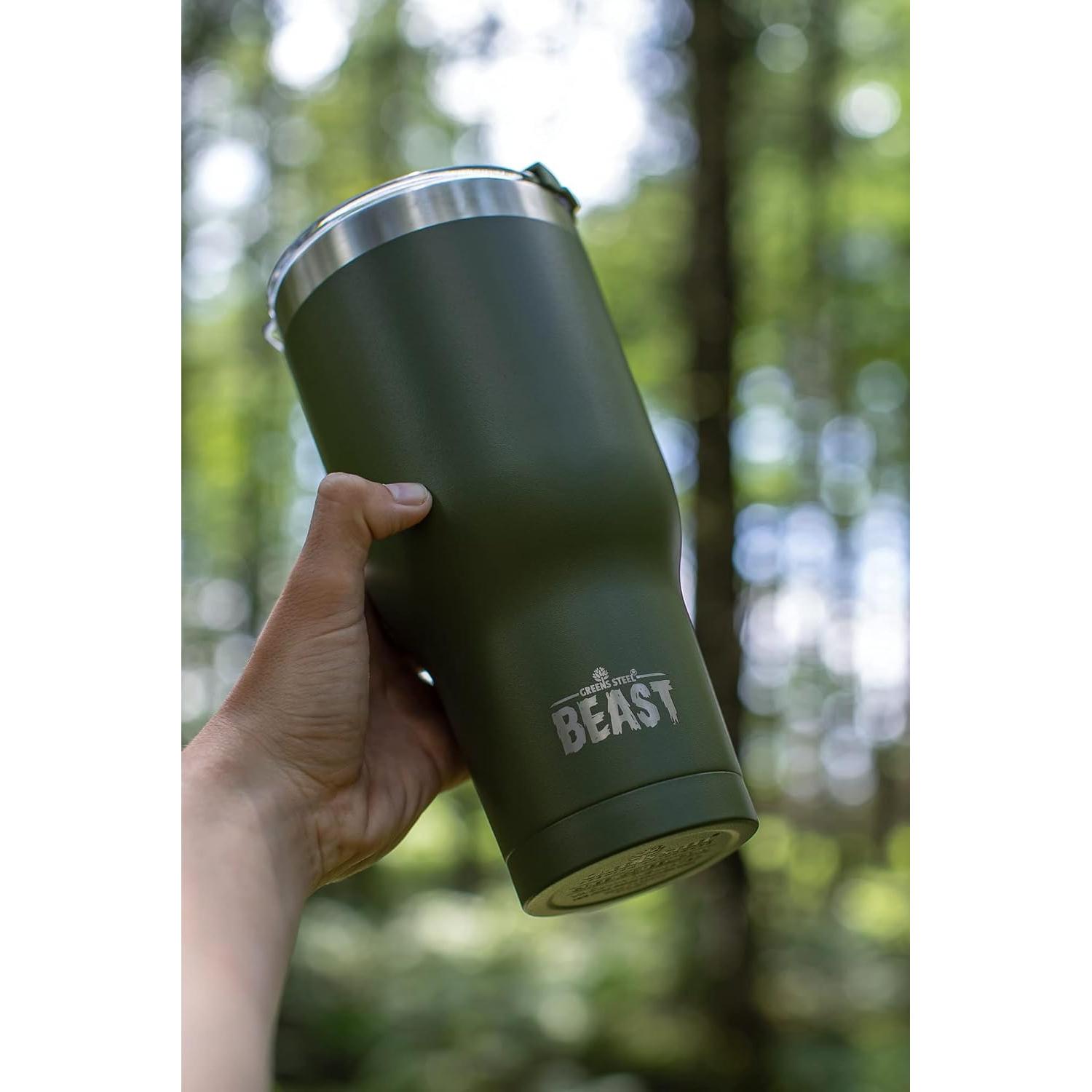 Taza Aislada 30 oz Greens Steel Acero Inoxidable Verde Militar